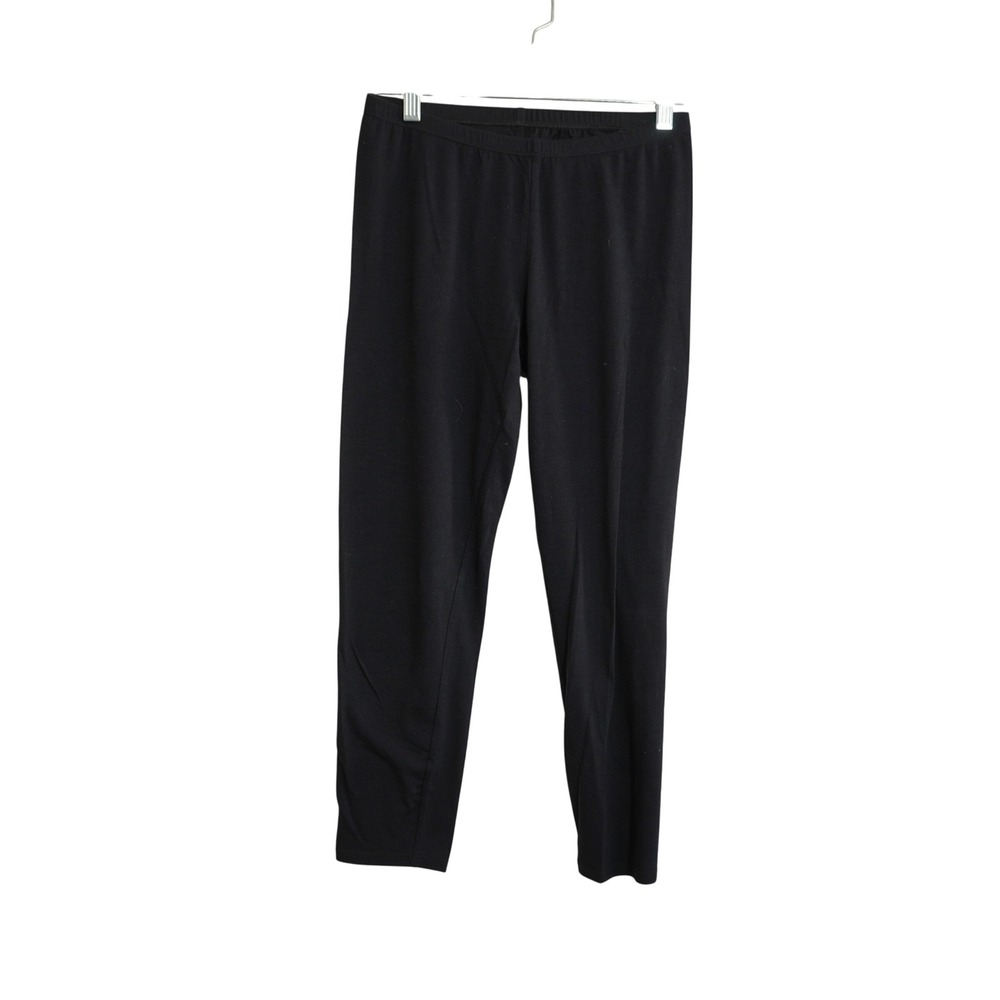Eileen Fisher XS Black Organic Cotton Stretch Cropped Leggings Capri Ankle Pants